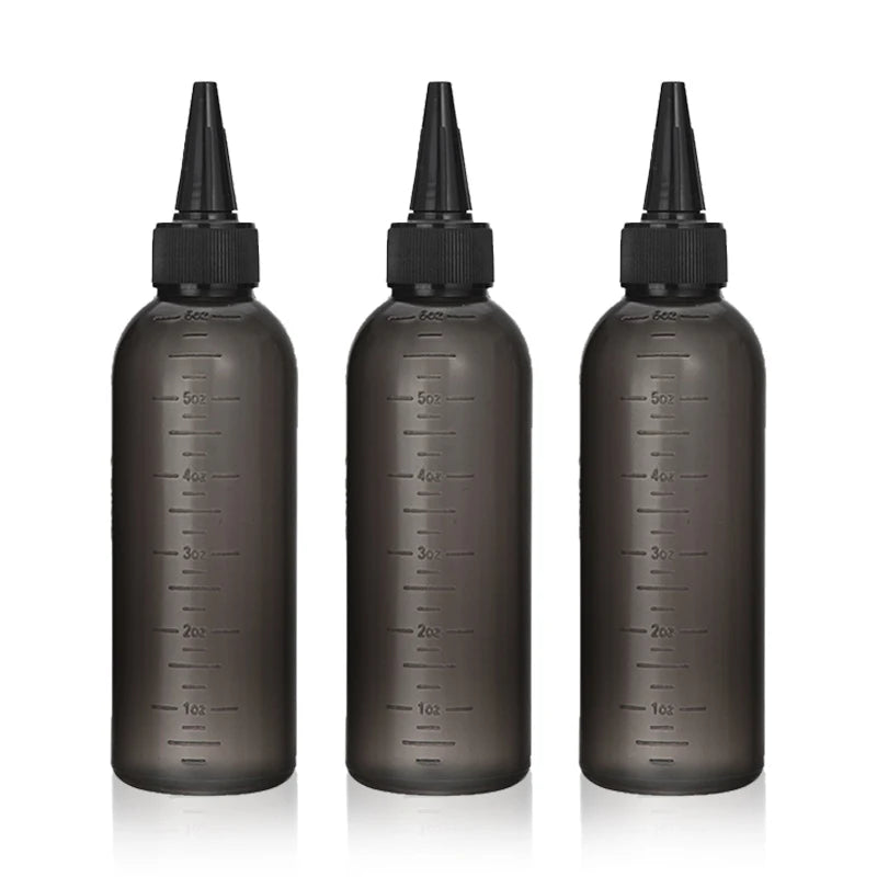 Hair Dye Applicator Squeeze Bottles 180ml | 1/2/3 Pack Hair Applicator Bottle PLUSH 3pcs Black