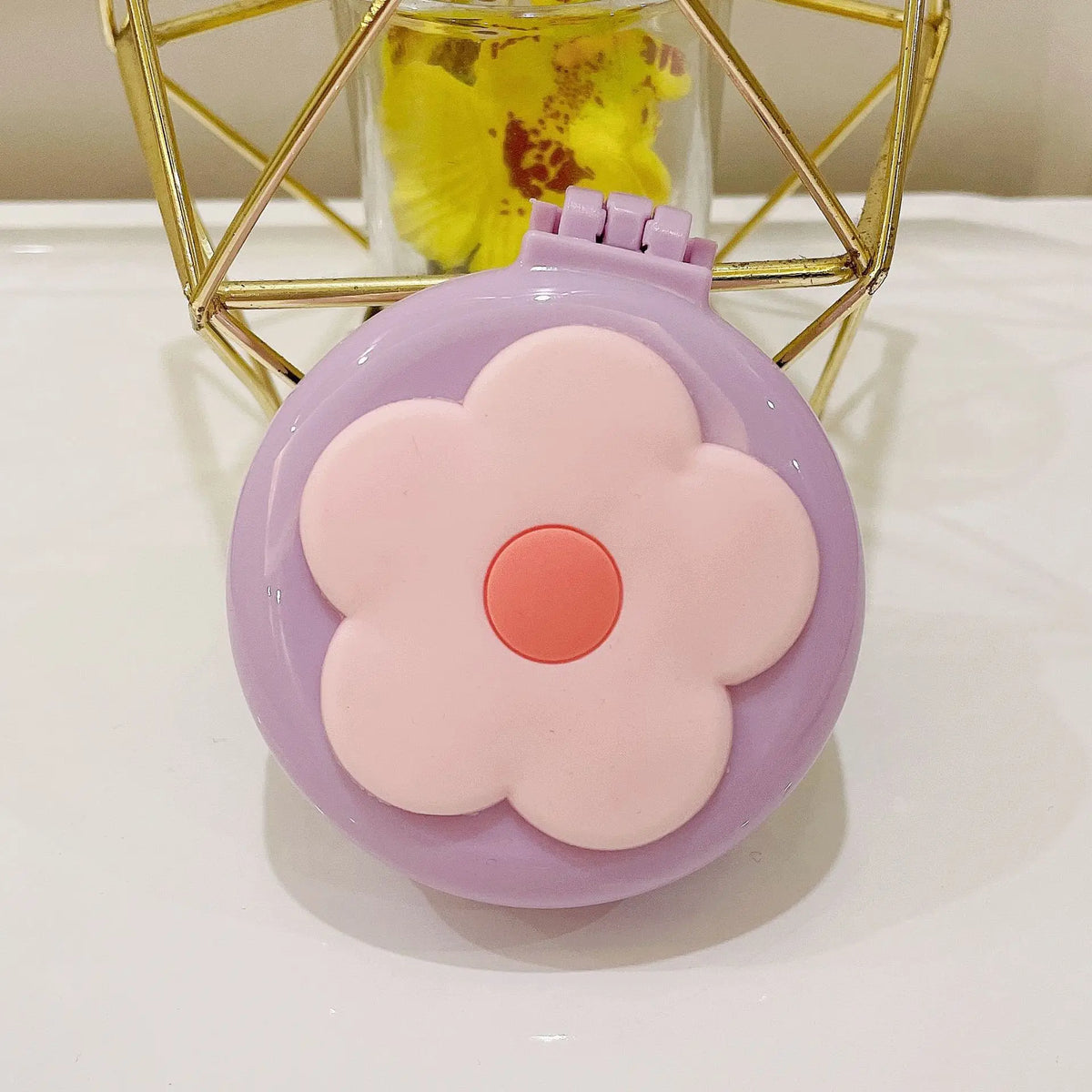 Strawberry Folding Hair Comb with Mirror – Portable Travel Brush Folding Hair Comb PLUSH No.9