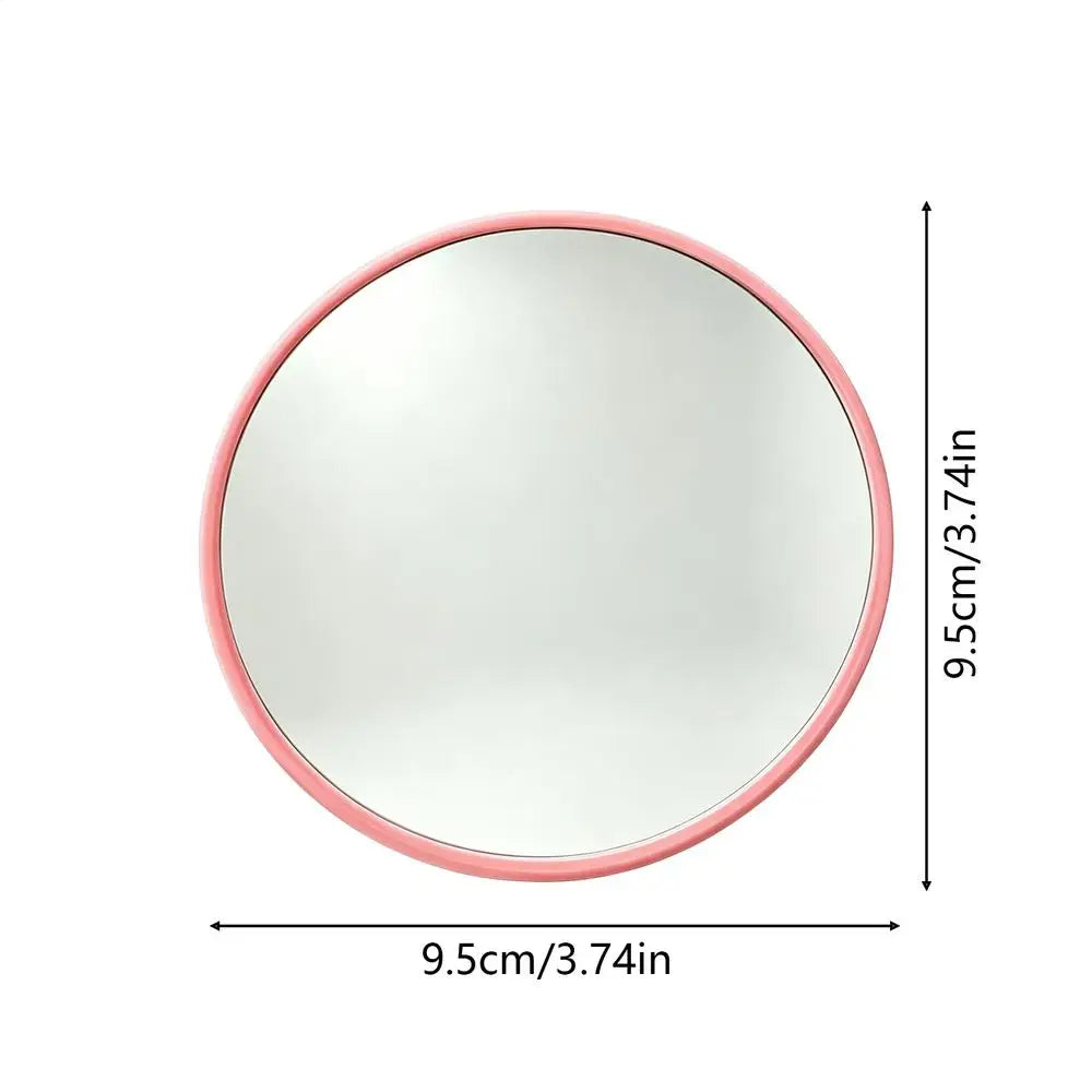 9.5cm Portable Convex Wide-Angle Mirror for Travel & Selfies Photography Mirror Tool PLUSH Pinks 9.5cm