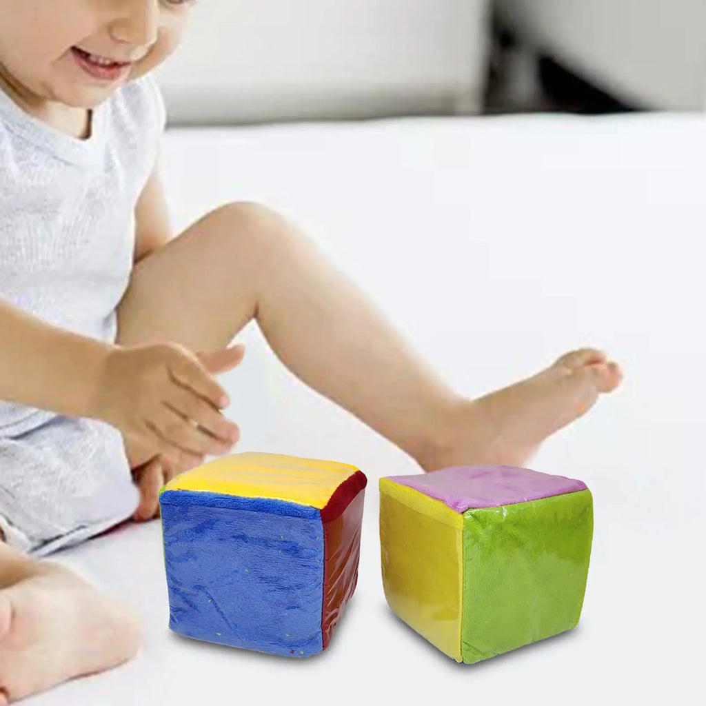 Foam Learning Dice with Clear Pockets – 2pc Soft Cube Set Educational Foam Dice PLUSH