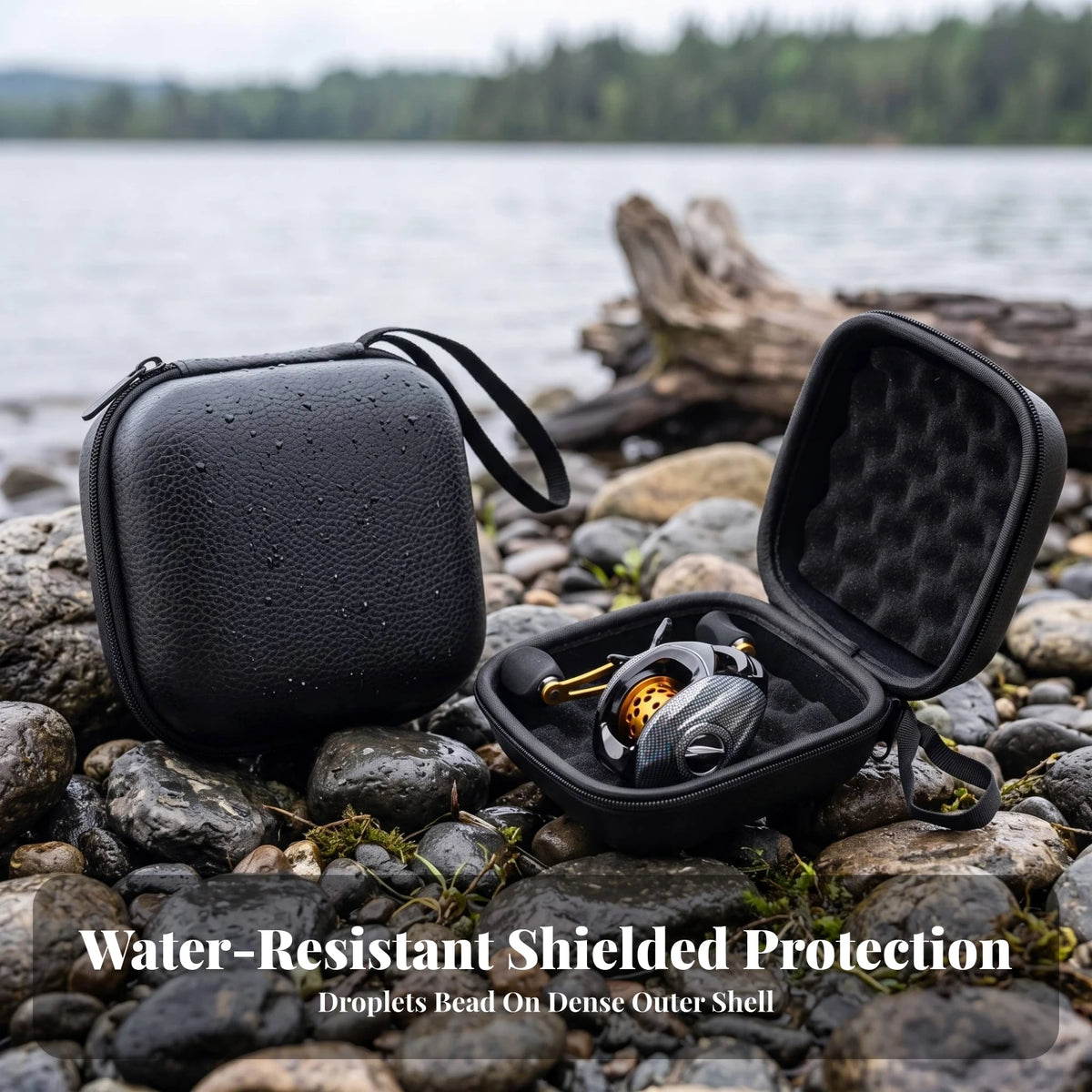 EVA Hard-Shell Fishing Reel Storage Bag | Portable Travel Case Fishing Reel Case PLUSH