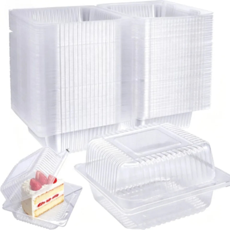 Clear Plastic Cake Boxes 50/100pcs – Disposable Dessert Containers Cake Packaging Boxes PLUSH