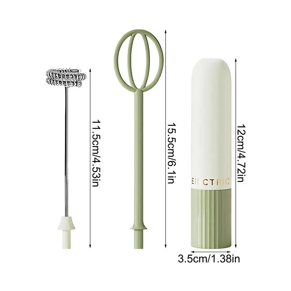 Handheld Electric Milk Frother & Coffee Whisk Mixer Milk Frother PLUSH Green