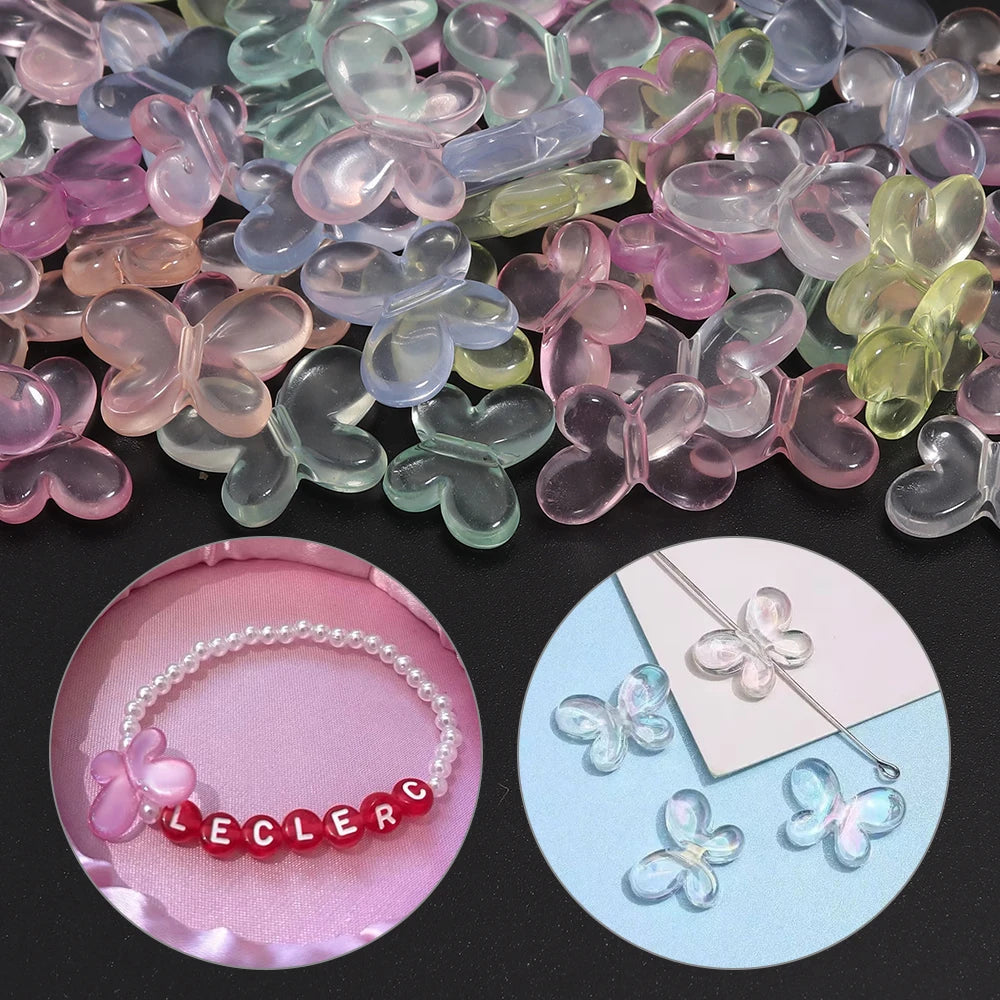 100pcs Butterfly Acrylic Spacer Beads – DIY Jewelry Making Acrylic Spacer Beads PLUSH