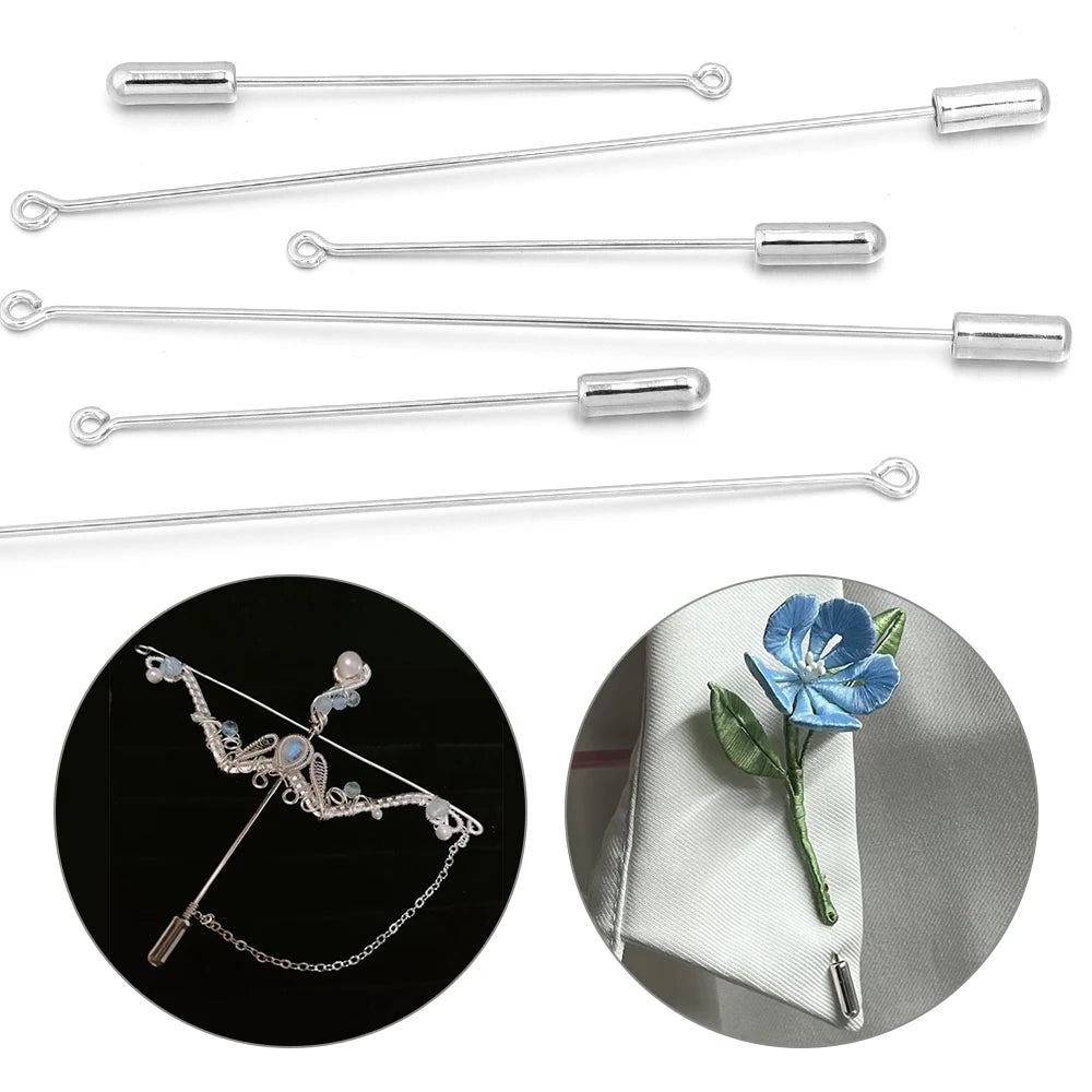 10pcs Rhodium Head Pins & Eye Pins 50/90mm – DIY Jewelry Jewelry Head Pins PLUSH