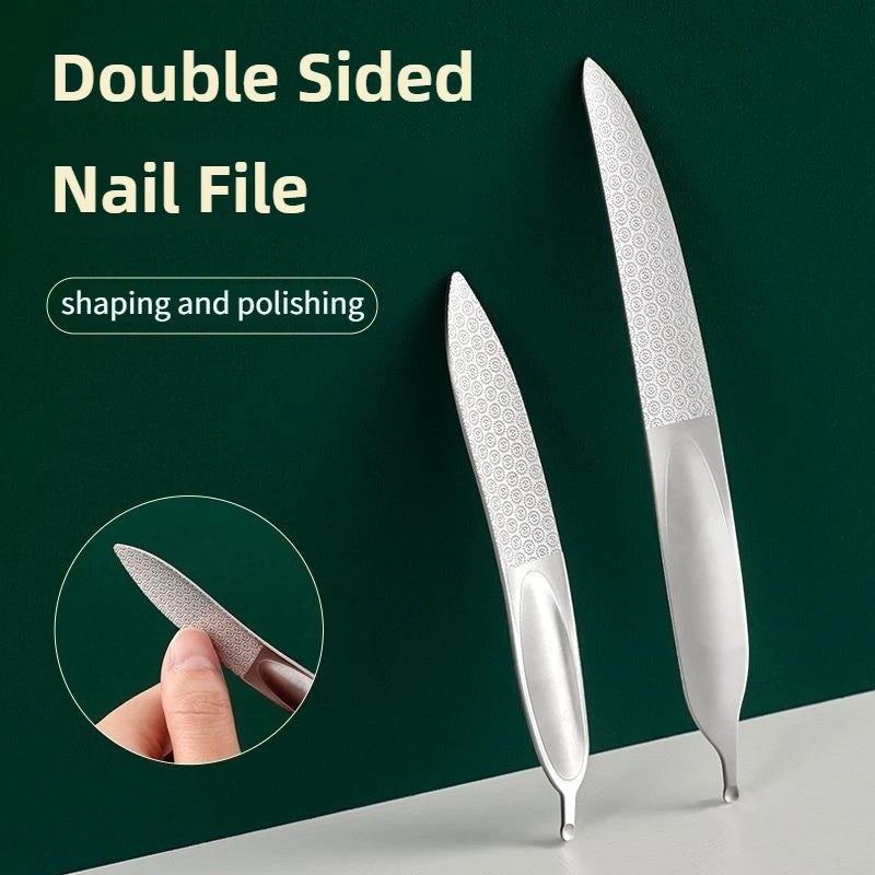 Ouriner Double-Sided Stainless Steel Nail File – Manicure Tool Nail File PLUSH