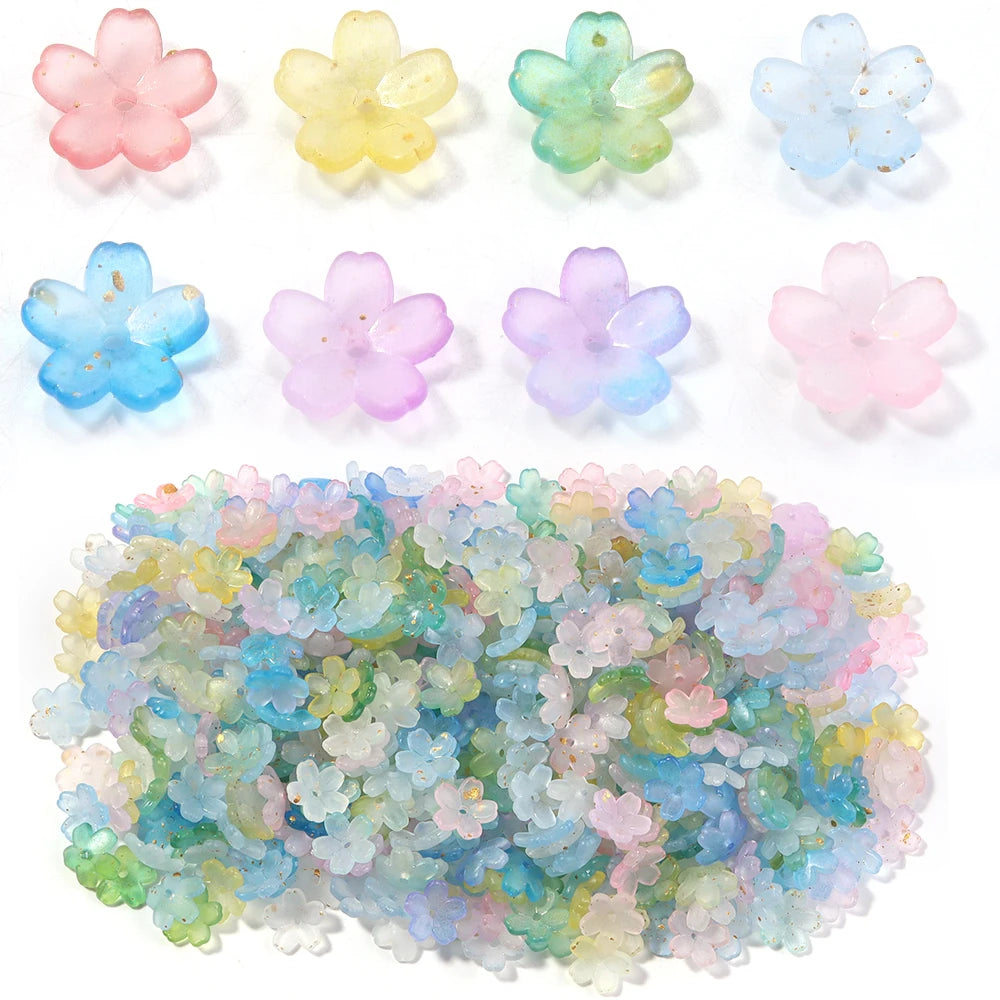 200pcs 11mm Acrylic Flower Spacer Beads – DIY Jewelry Making Acrylic Flower Beads PLUSH