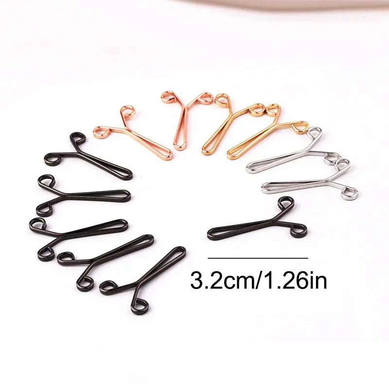 10pcs U-Shape Waist Tightener Snap Buttons – Detachable Pants Clips Clothing Fasteners PLUSH
