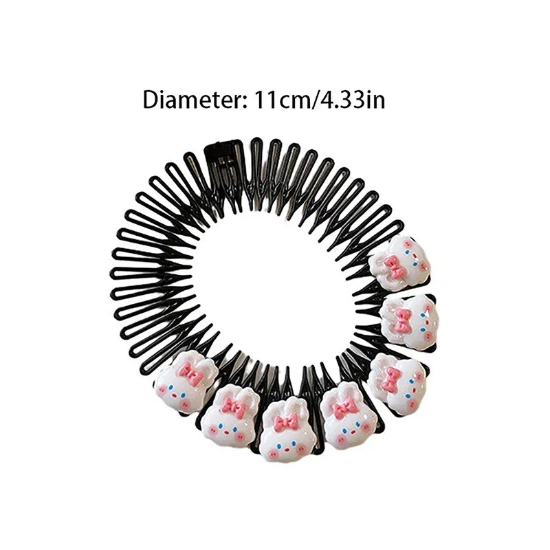 Girls Cartoon Round Disk Insert Hair Comb Clip – Kids Hair Band Kids Hair Comb PLUSH