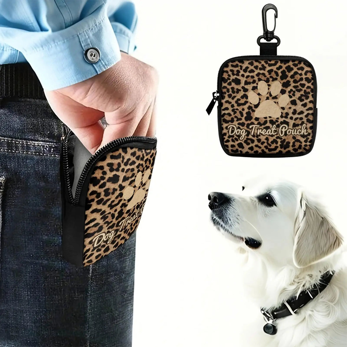 Portable Dog Treat Training Bag – Linen Reward Pouch Dog Treat Pouch PLUSH