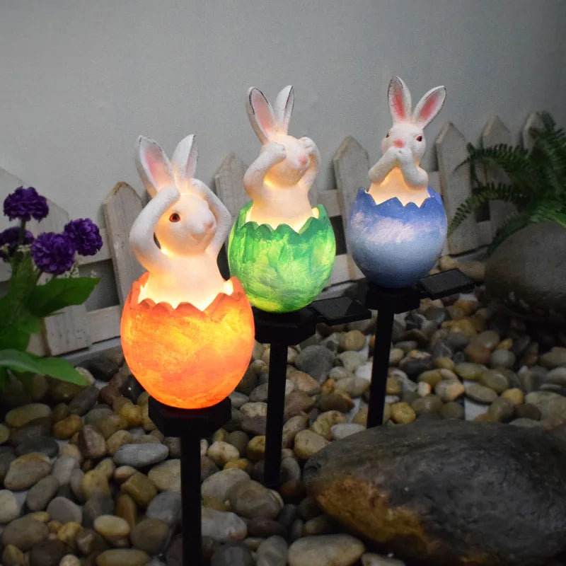 Solar Easter Egg Stake Lights – Waterproof Outdoor Garden Decor Solar Stake Lights PLUSH