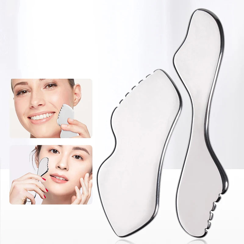 Stainless Steel Gua Sha Board – Facial & Body Massager Gua Sha Massager PLUSH