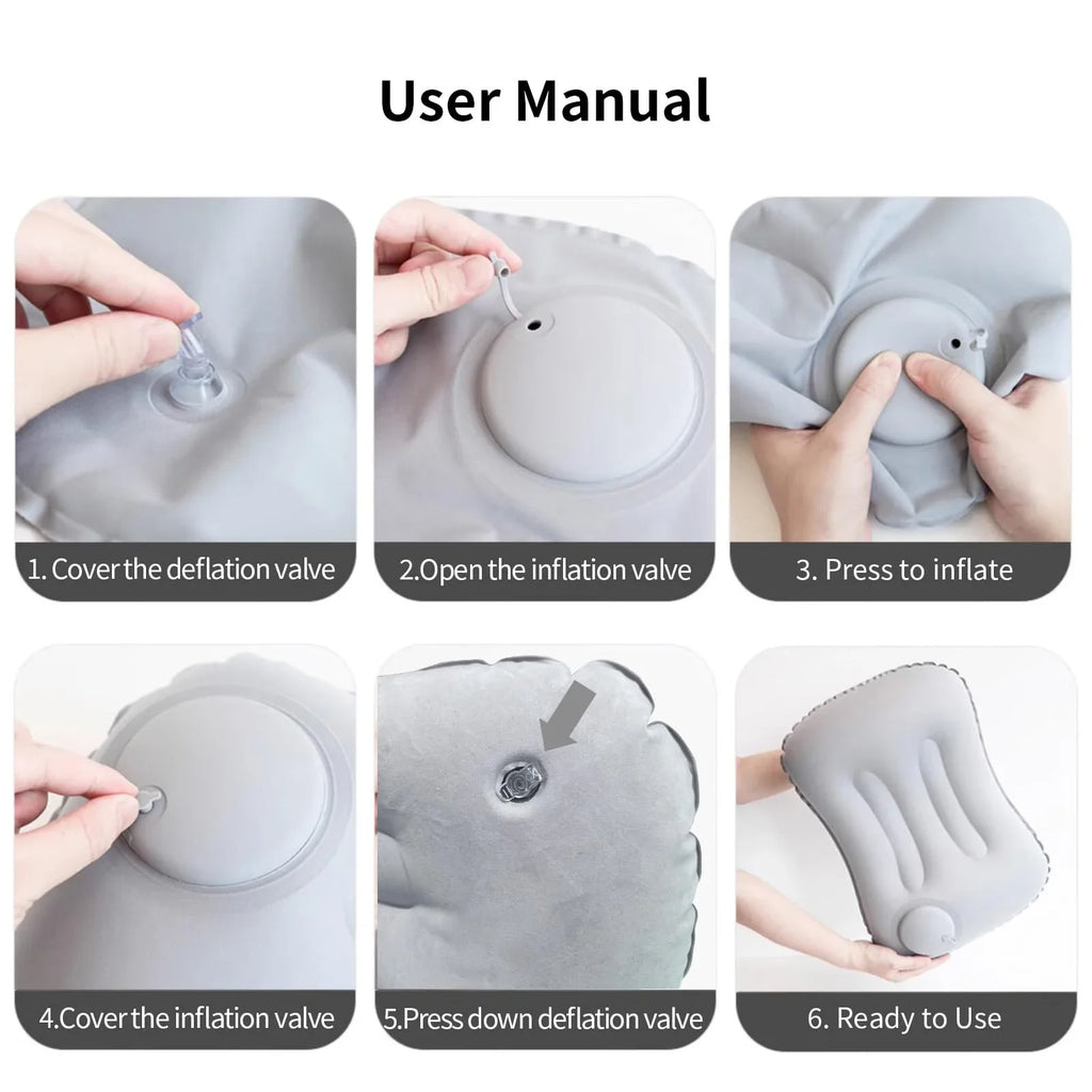 Inflatable Travel Pillow – Camping, Neck & Lumbar Support Inflatable Travel Pillow PLUSH