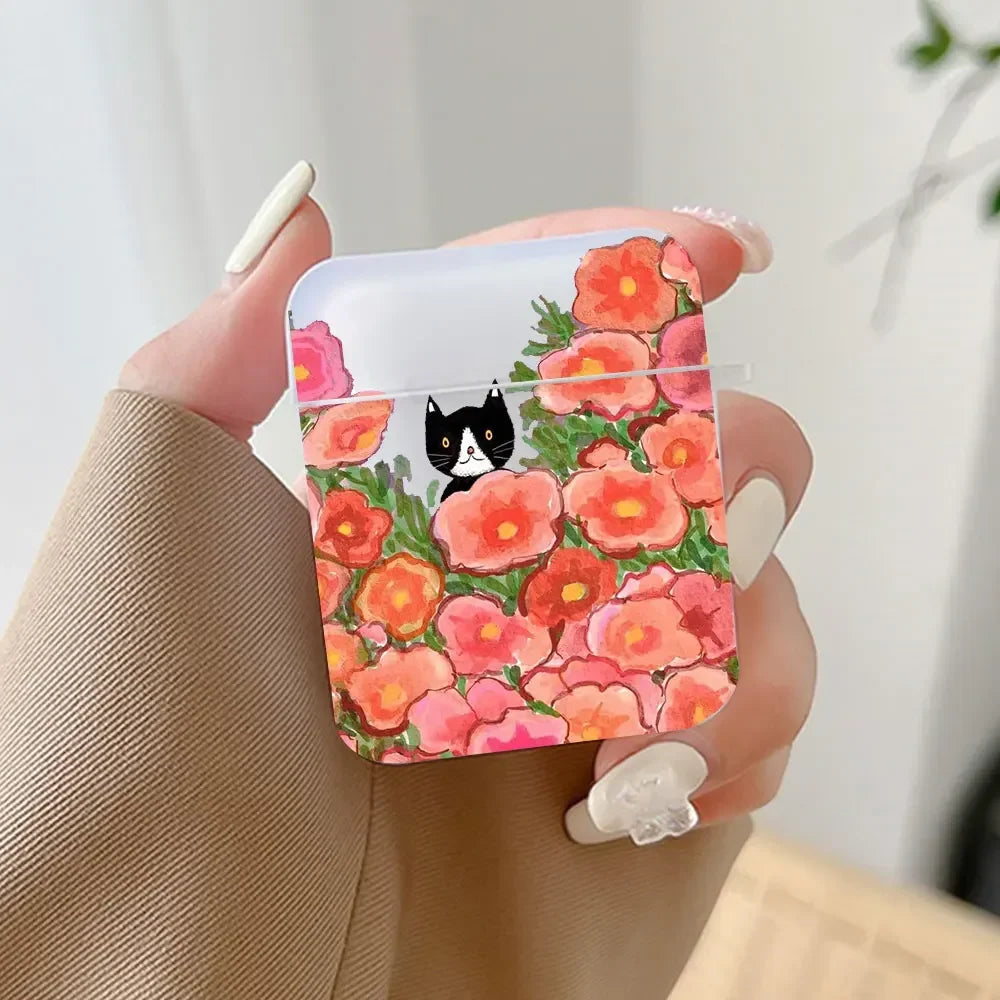 Van Gogh Cat AirPods Case – Retro Art Hard Cover All Models AirPods Case Cover PLUSH -12 for Airpods 1st 2nd