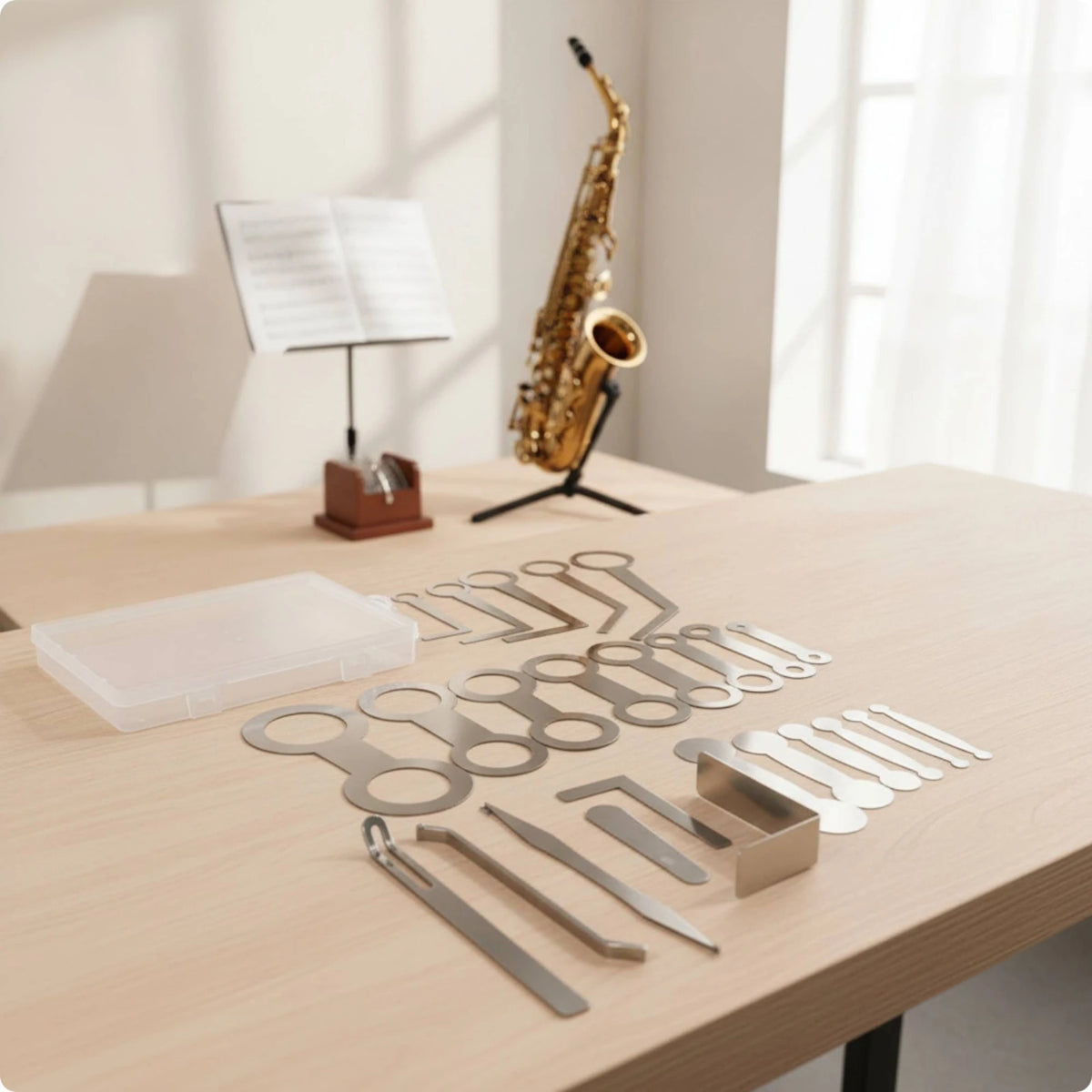 25-Piece Saxophone Pad Repair Tool Kit with Storage Case Saxophone Repair Kit PLUSH
