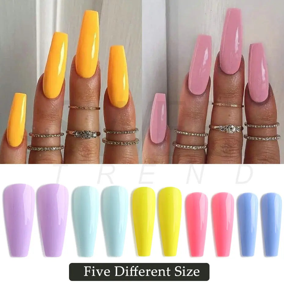 100pcs Coffin Press On Nails – Acrylic Nail Extension Kit Press On Nail Tips PLUSH
