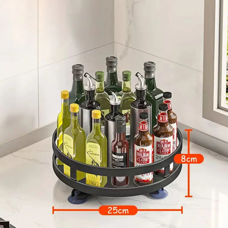Rotating Spice Rack Organizer – Non-Skid Metal Storage Tray Spice Rack Organizer PLUSH 1 layer