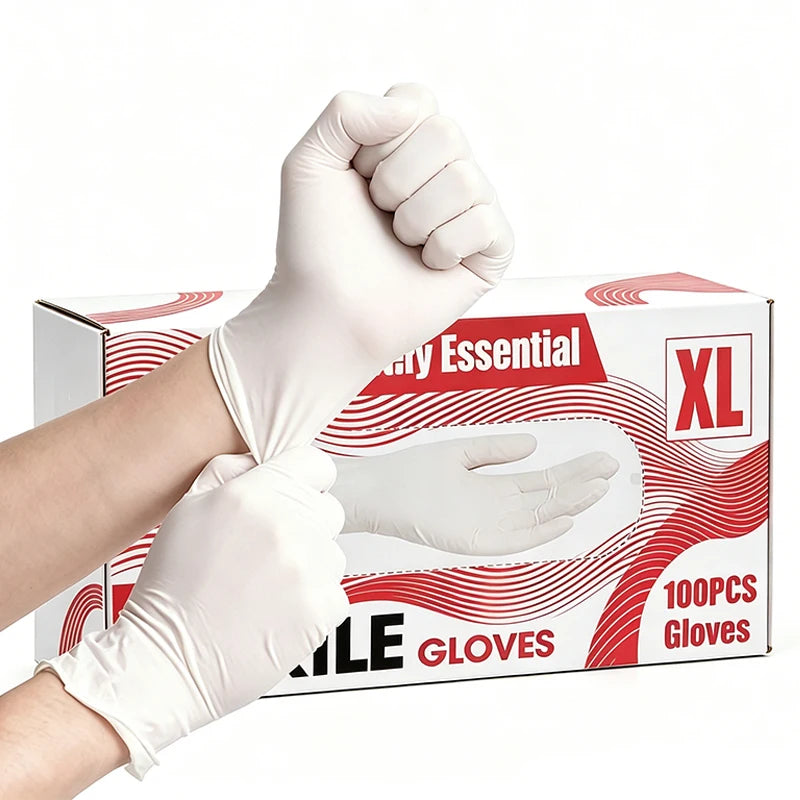 Disposable White Nitrile Gloves 20/50/100pcs – Kitchen & Pet Disposable Nitrile Gloves PLUSH
