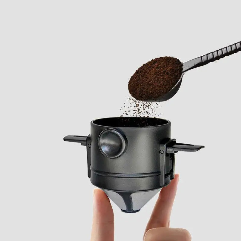 Foldable Titanium Coffee Dripper – Reusable Dual Mesh Filter Coffee Dripper PLUSH