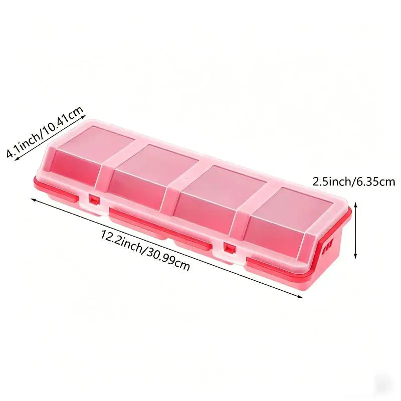 Plastic 4-Compartment Screw Organizer Box with Secure Lid Parts Storage Box PLUSH 002