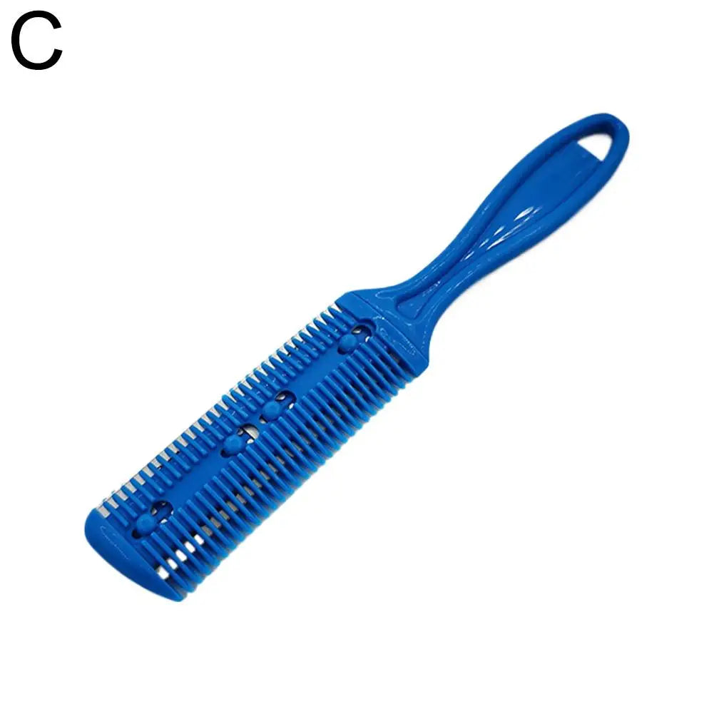 Barber Hair Cutting Comb with Razor Blade | Thinning Trimmer Hair Cutting Comb PLUSH blue