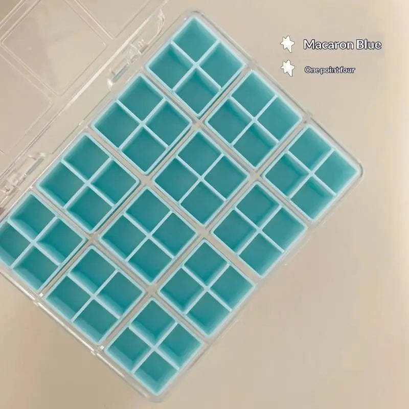 Nail Accessories Storage Box – 24/36/48 Grid Transparent Organizer Nail Accessories Organizer PLUSH 3 Blue
