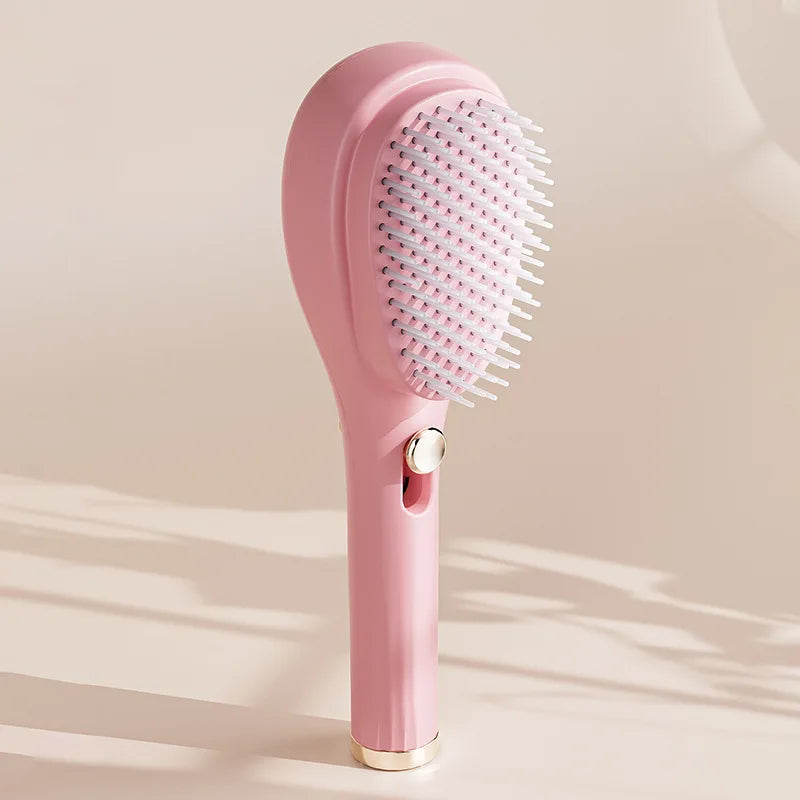 Magic Retractable Hair Comb – Anti-Static Detangling Brush Hair Detangling Comb PLUSH Pink