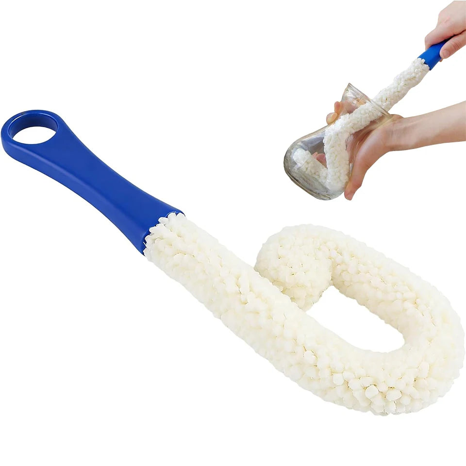 Long Reach Flexible Sponge Bottle Brush – Wine & Decanter Cleaner Bottle Cleaning Brush PLUSH