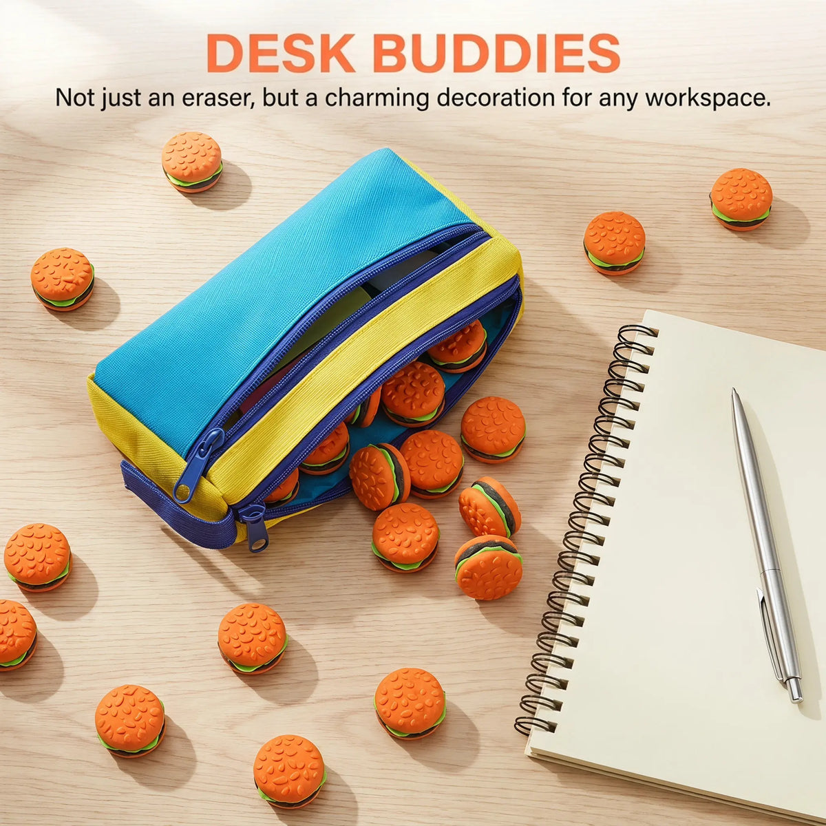 Mini Hamburger Erasers 30 Pack – Novelty School Supplies Novelty Erasers PLUSH Default Title