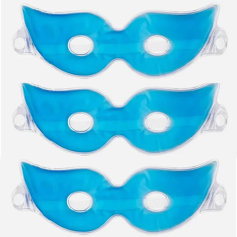 Reusable Cooling Gel Eye Mask – Hot & Cold Therapy, 1-3pcs Cooling Eye Mask PLUSH 3PCS Blue