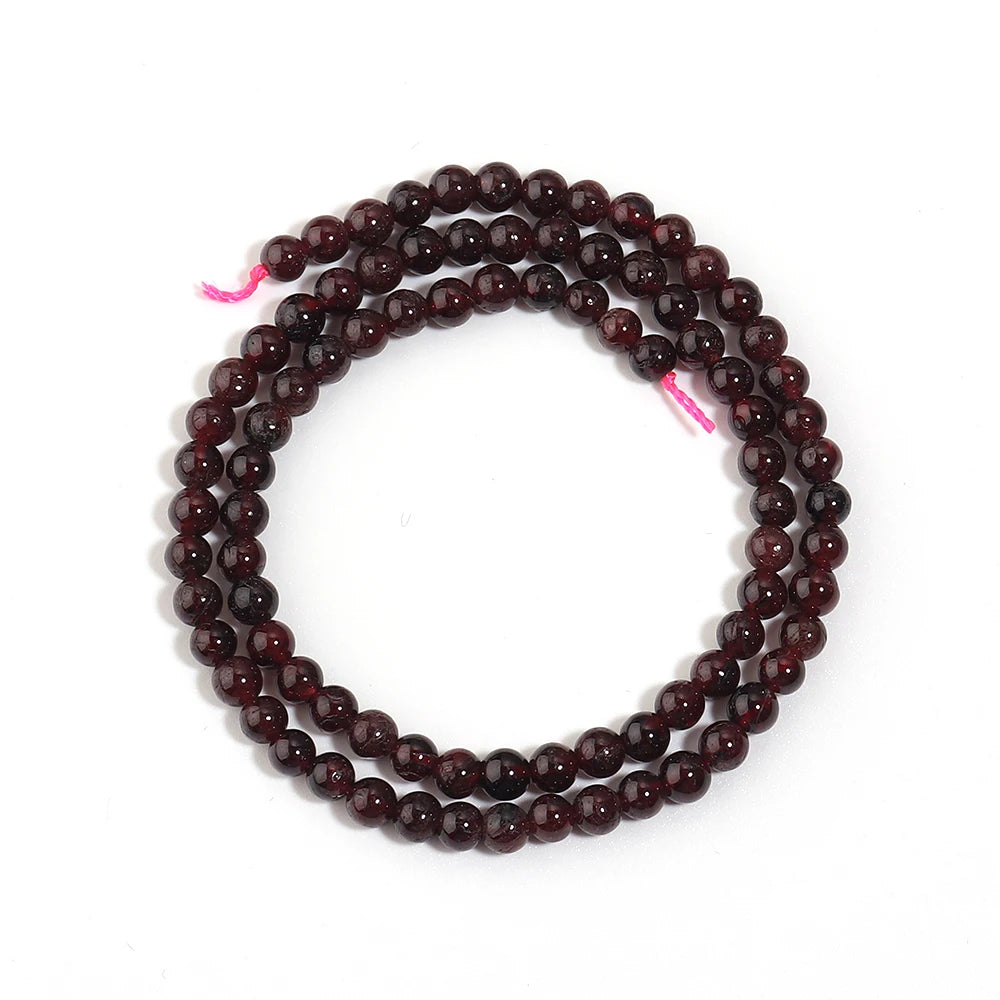Wine Red Garnet Natural Stone Round Beads 4–12mm | DIY Jewelry Natural Stone Beads PLUSH 4mm