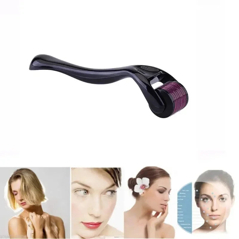 0.25mm Titanium Microneedle Roller – 540 Needles Facial Skincare Microneedle Roller PLUSH Purple
