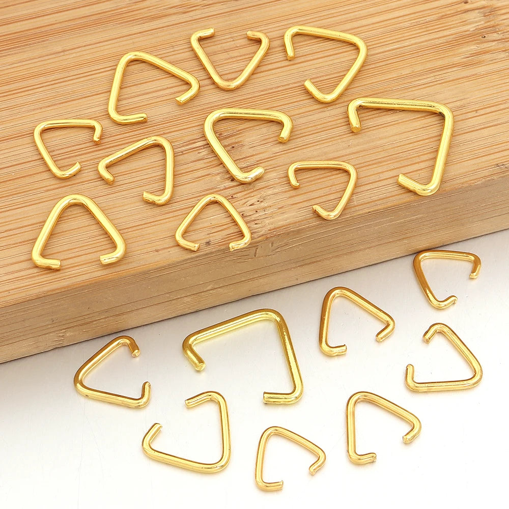 Triangle Jump Rings Gold Metal Split Rings – 50-100pcs DIY Jewelry Jump Rings PLUSH