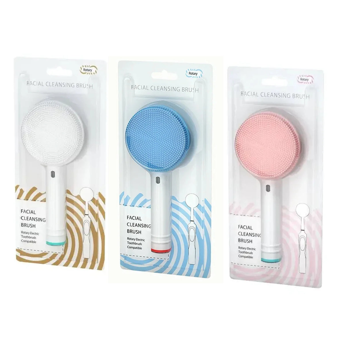 Silicone Facial Cleansing Brush Head for Oral-B Electric Toothbrush Facial Cleansing Brush PLUSH 3PCS