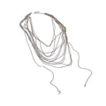 Sparkling Multilayer Titanium Steel Fringe Sweater Chain Necklace Multilayer Necklace PLUSH silver