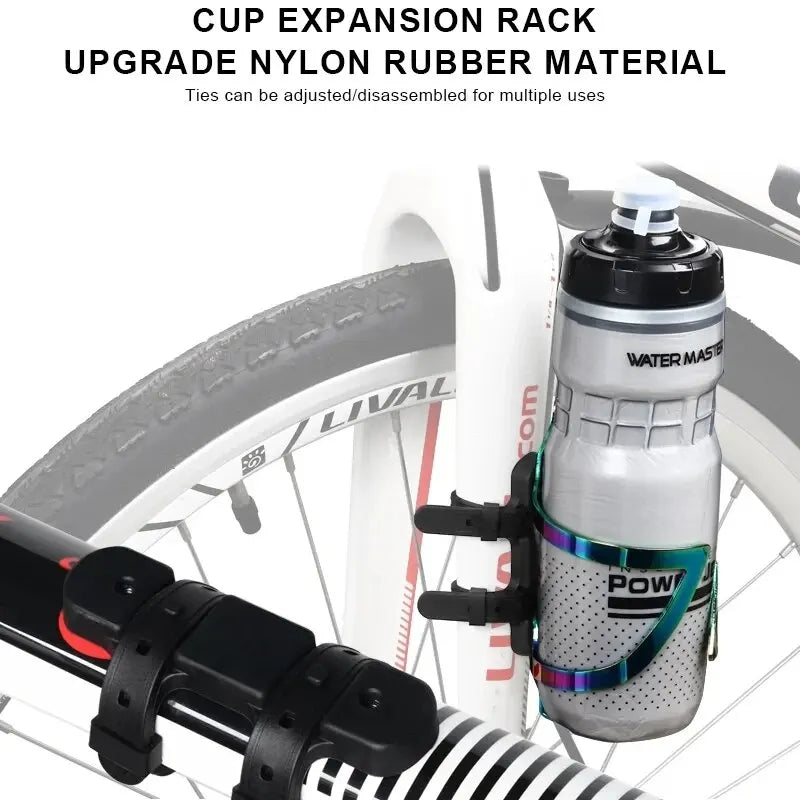 RIDERACE Silicone Bike Bottle Cage Strap Mount Adapter – Black Bottle Cage Adapter PLUSH