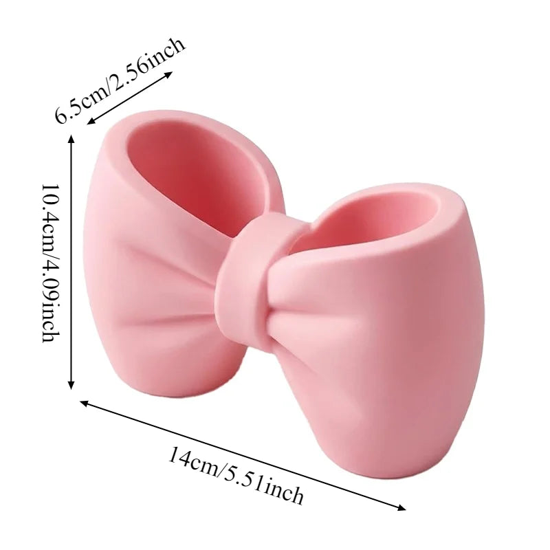 Cute Bow Toothbrush Holder – Freestanding Plastic Organizer Toothbrush Holder PLUSH