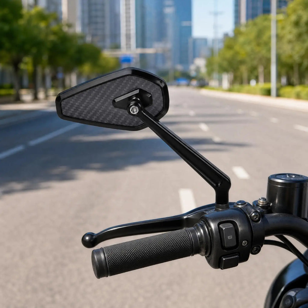 Metal Motorcycle Rearview Mirror | Adjustable 8mm Threaded Mount Motorcycle Mirror PLUSH