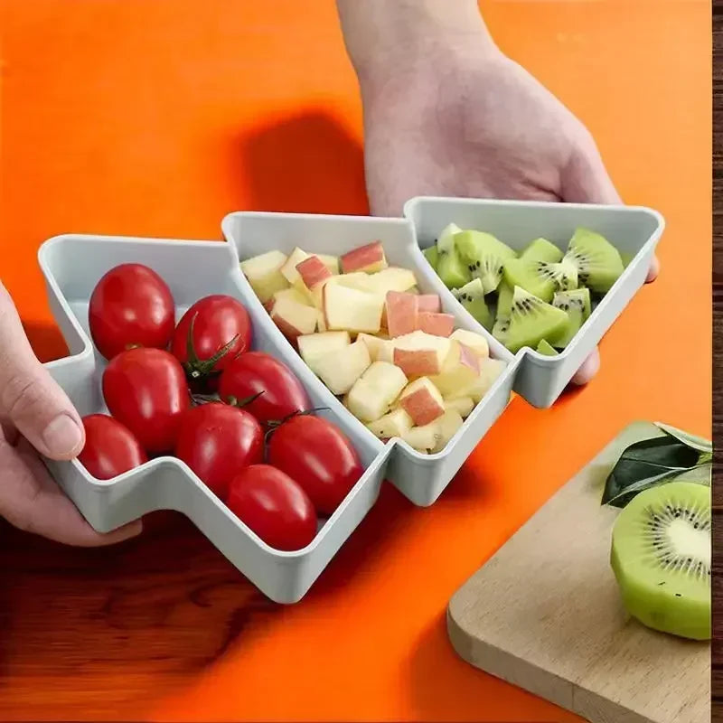 Christmas Tree 3-Tier Snack Tray – Fruit & Candy Serving Dish Tiered Serving Tray PLUSH