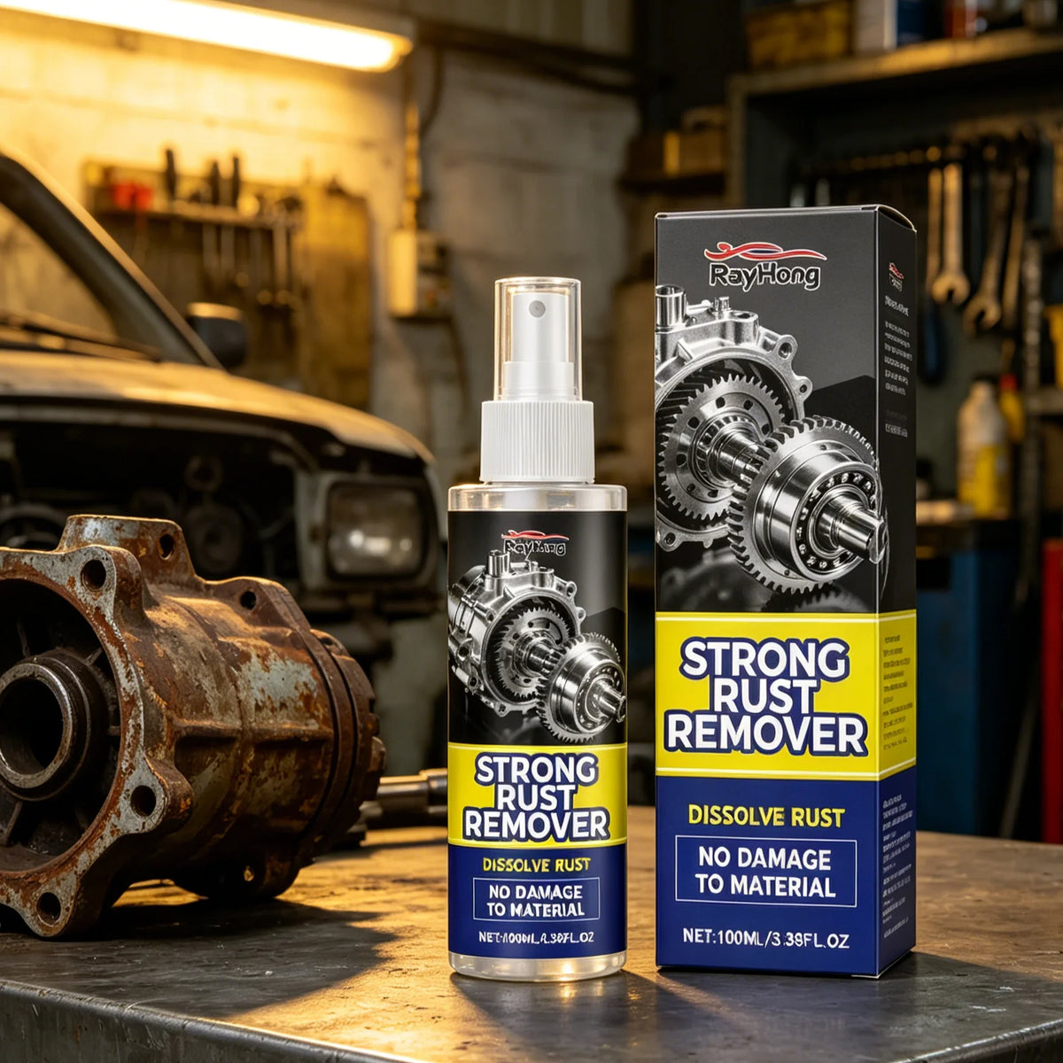 RayHong Rust Remover Spray – Fast-Acting Metal Shine 100ml Rust Remover Spray PLUSH