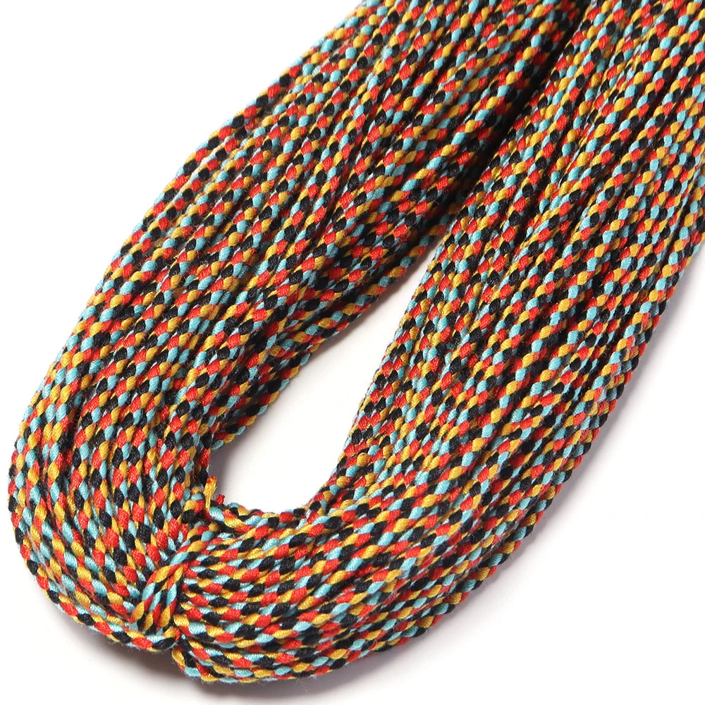 10 Yards Bohemian Multicolor Braided Cotton Cord – DIY Jewelry Braided Craft Cord PLUSH yellow red 1 2mm