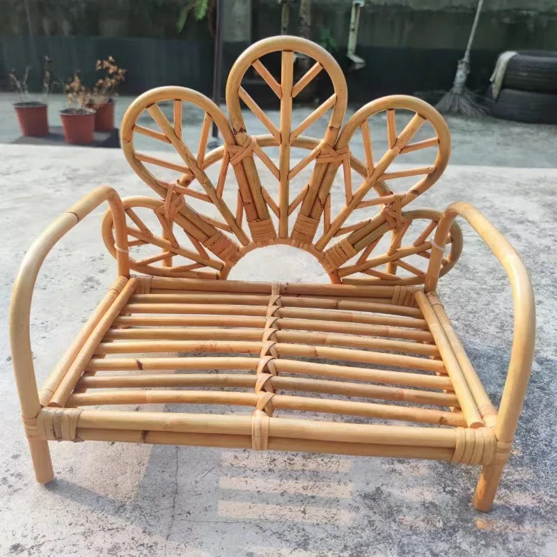 Newborn Photography Prop Retro Rattan Basket Chair 0–6M Newborn Photo Prop PLUSH