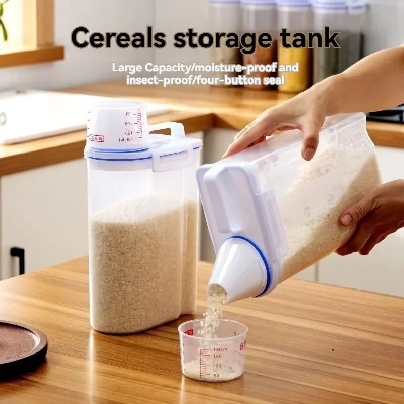 Moisture-Proof Sealed Rice & Grain Storage Jar | Pet Food Bucket Food Storage Container PLUSH