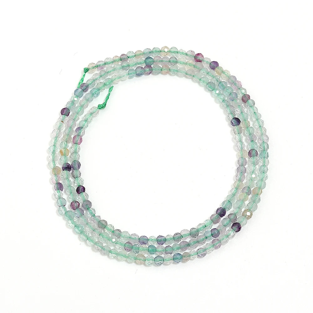 Green Fluorite Faceted Natural Stone Beads 2/3/4mm DIY Jewelry Natural Stone Beads PLUSH 2mm