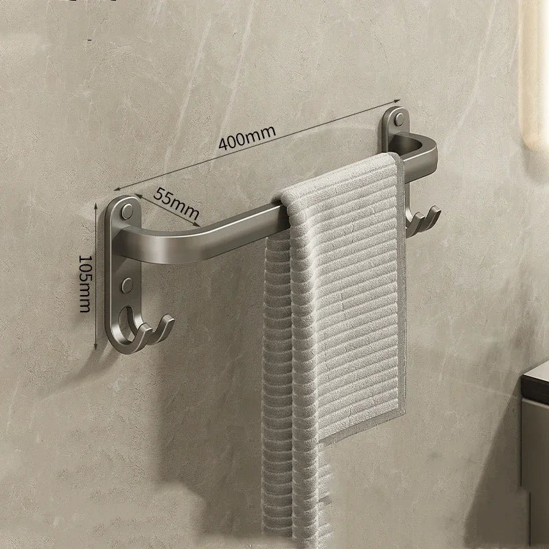 Gun Gray 3-Tier Wall Mounted Towel Rack – Space Aluminum Bathroom Towel Rack PLUSH