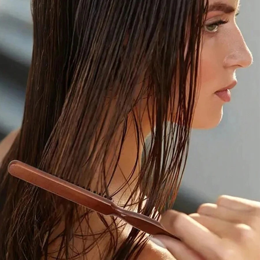 Wild Boar Bristle Hair Brush & Comb Set – Edge Control Styling Hair Brush Set PLUSH