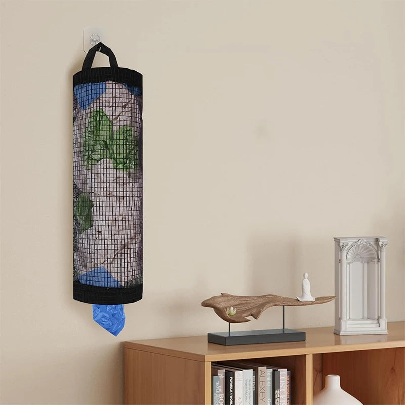 Wall Mounted Mesh Grocery Bag Dispenser – Kitchen Organizer Bag Storage Organizer PLUSH
