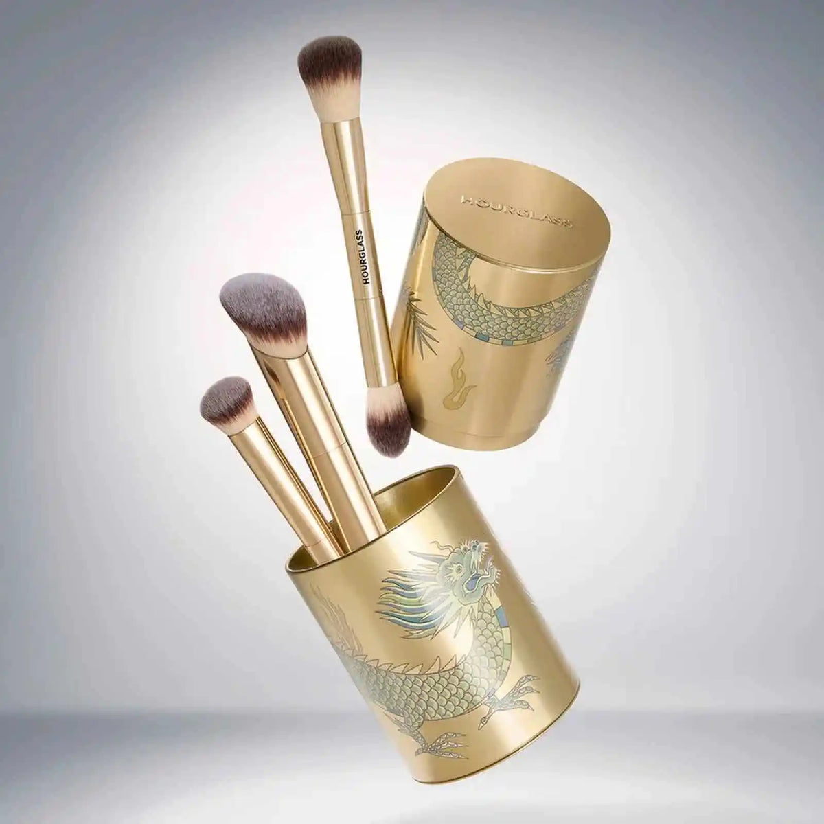 HOURGLASS Dragon Series 3-Piece Complexion Makeup Brush Set Makeup Brush Set PLUSH