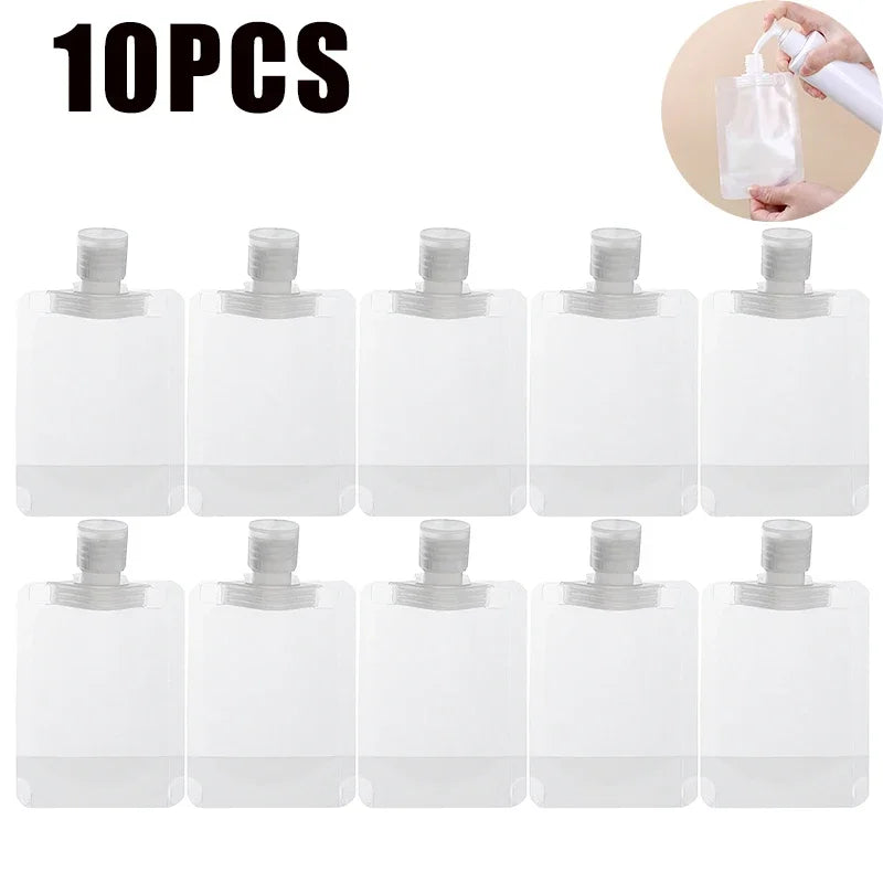 Travel Toiletry Bag & Refillable Bottles for Cosmetics Travel Toiletry Set PLUSH 10PCS 30ml