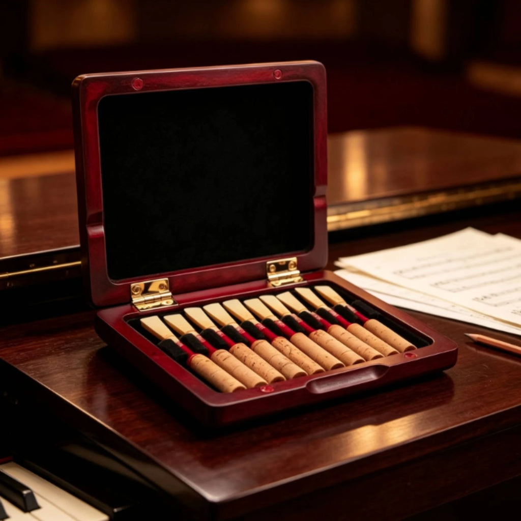Wooden Oboe Reed Case – Velvet-Lined Protective Storage Box Oboe Reed Case PLUSH